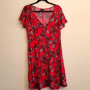 Torid black and red rose summer dress size 0 plus size